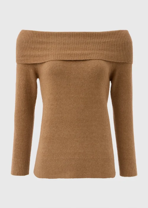Et Vous Camel Bardot Knitted Jumper - S Image 4