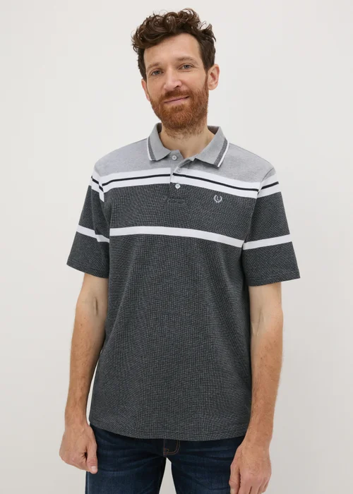 Lincoln Grey Stripe Polo Shirt - S Image 1