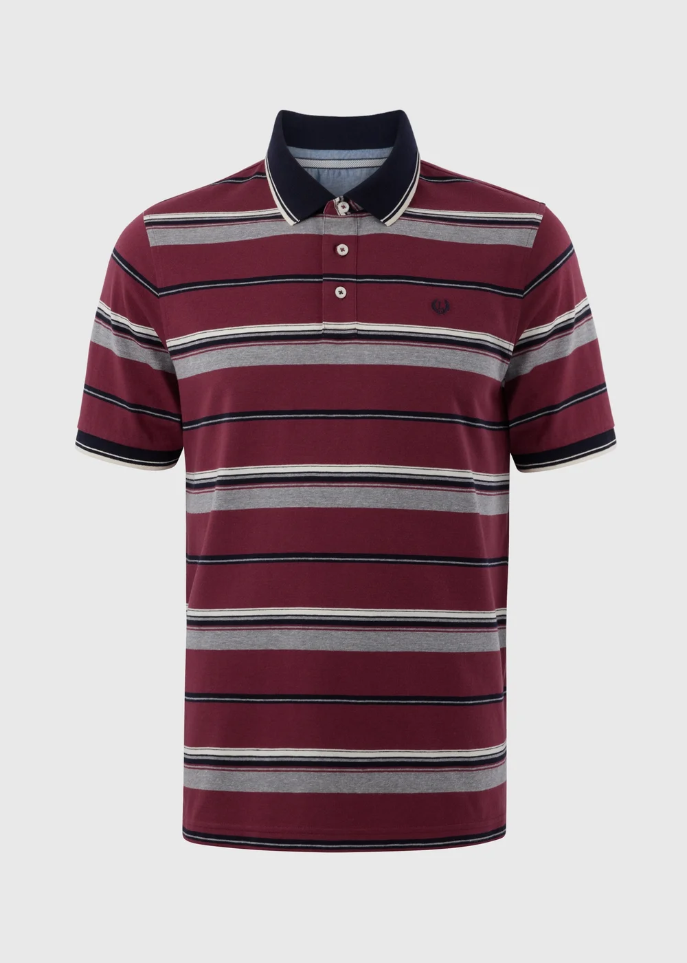 Lincoln Burgundy Stripe Polo Shirt - S Image 4