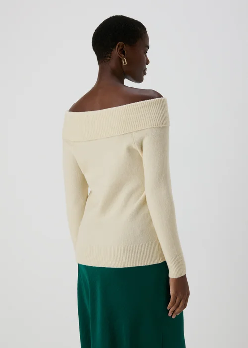 Et Vous Cream Bardot Knitted Jumper - S Image 2