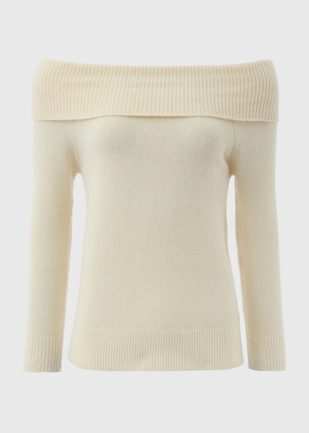Et Vous Cream Bardot Knitted Jumper - S Image 4