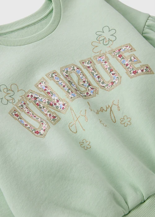Girls Green Unique Sweatshirt (1-7yrs) - 1-1.5 Yrs Image 2