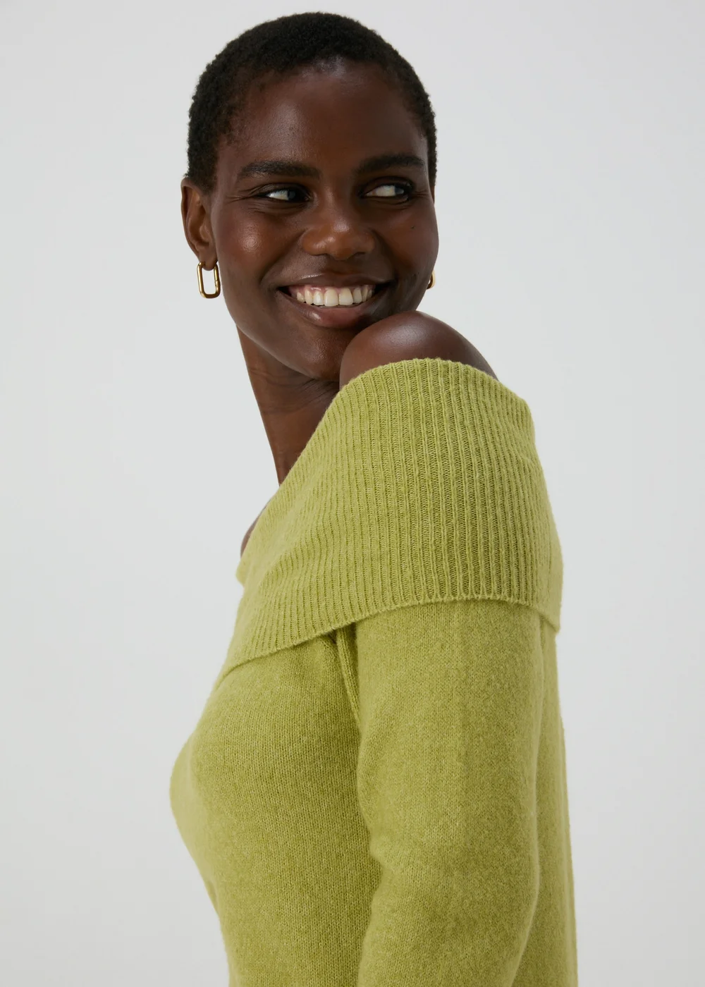 Et Vous Lime Bardot Knitted Jumper - S Image 3