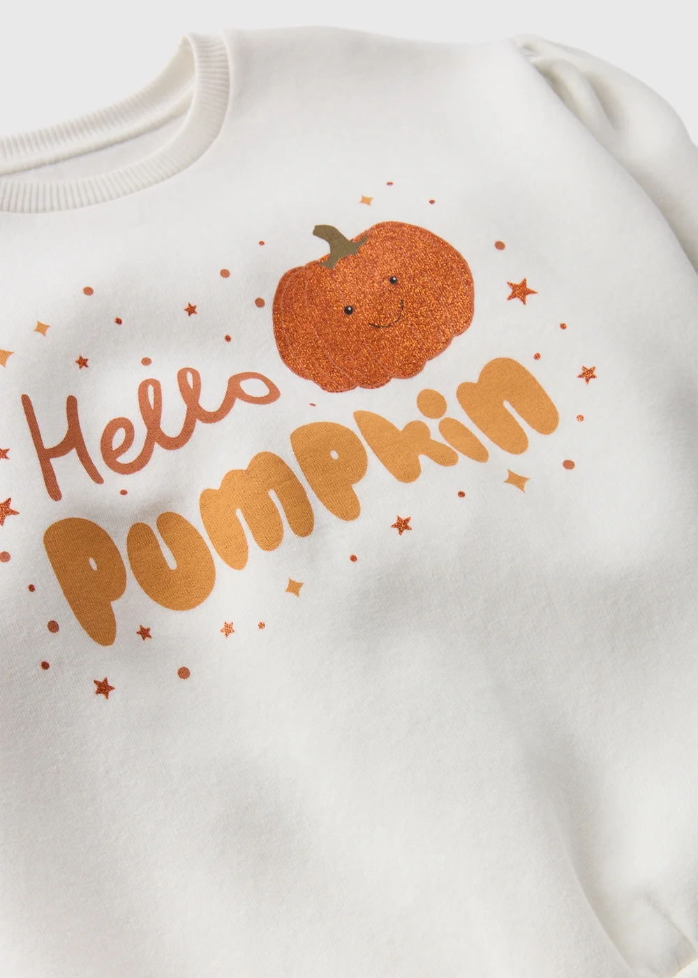 Girls Cream Hello Pumpkin Sweatshirt (1-7yrs) - 1-1.5 Yrs Image 2