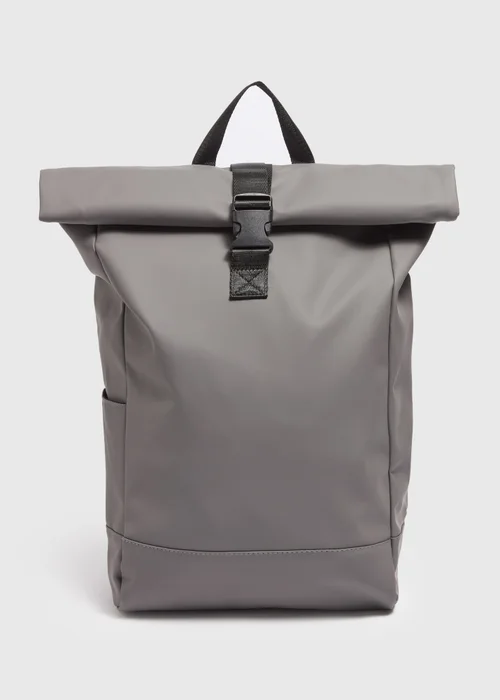 Charcoal Showerproof Roll-Top Backpack - One Size Image 1