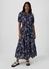 Papaya Petite Navy Paisley Midi Dress - 6 Image 1