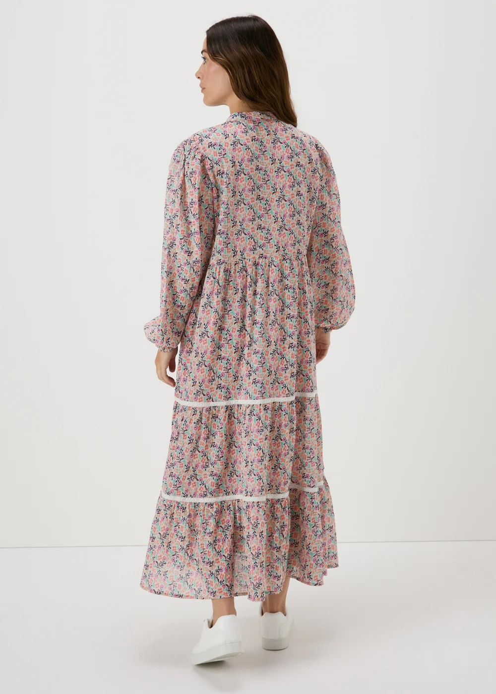 Papaya Petite Multicolour Floral Lace Trim Midi Dress - 6 Image 2