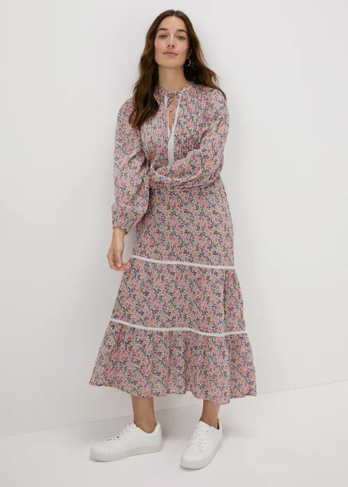 Papaya Petite Multicolour Floral Lace Trim Midi Dress - 6 Image 1