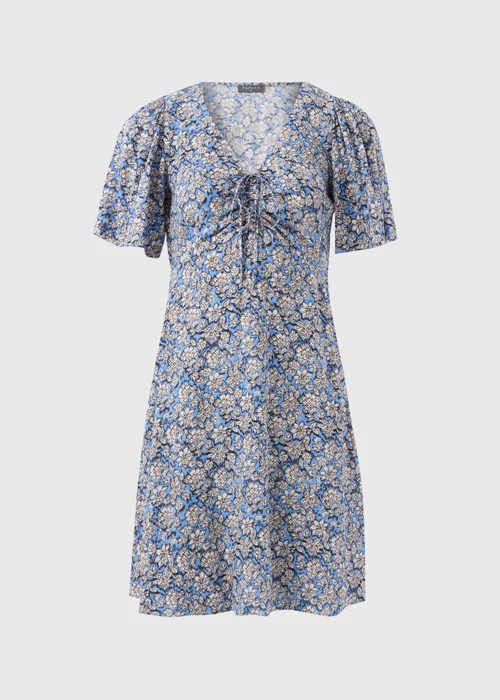 Papaya Petite Blue Floral Viscose Mini Dress - 6 Image 5