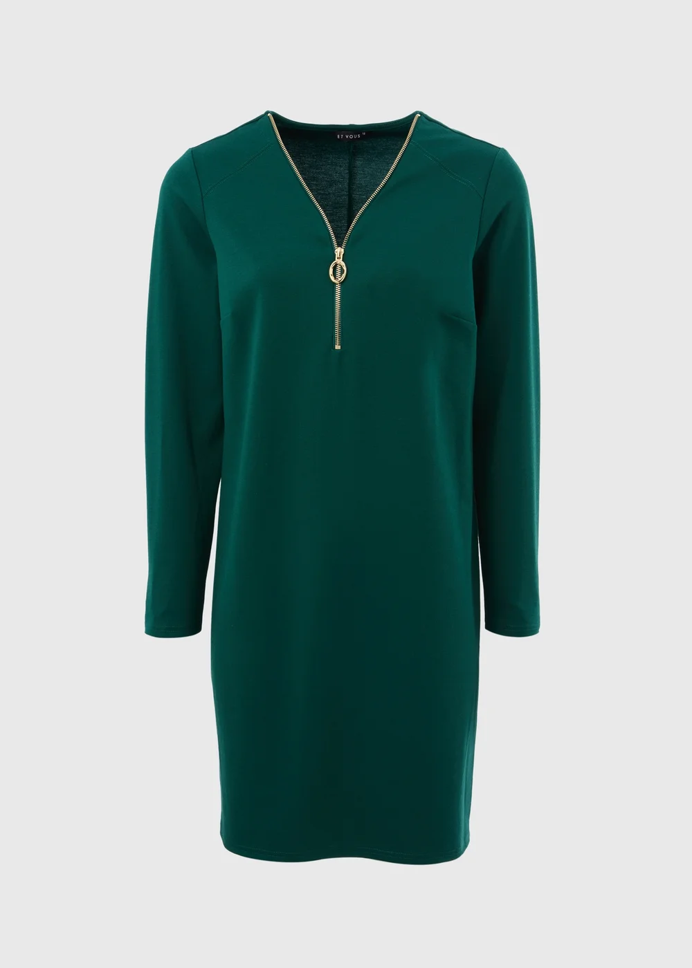 Et Vous Green Knee Length Jersey Dress - 8 Image 4