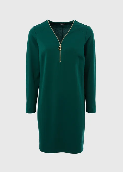 Et Vous Green Knee Length Jersey Dress - 8 Image 4