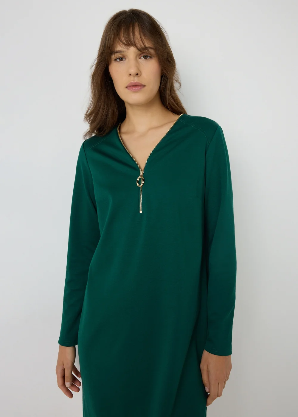 Et Vous Green Knee Length Jersey Dress - 8 Image 3