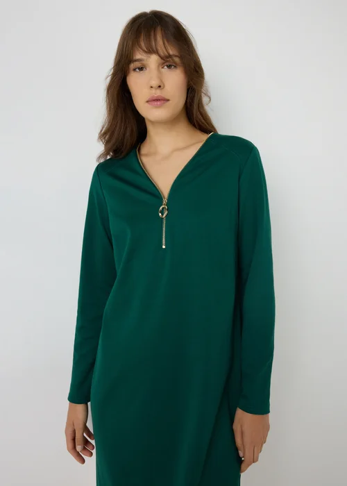 Et Vous Green Knee Length Jersey Dress - 8 Image 3