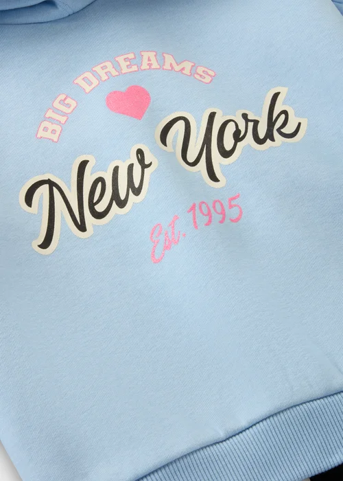 Girls Blue New York Hoodie & Leggings Set (1-7yrs) - 1 half year to 2 Image 2