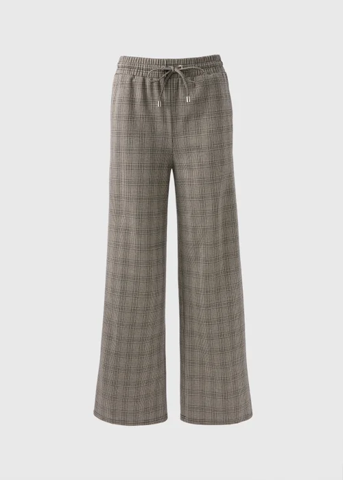 Beige Check Wide Leg Trousers - 8 Image 4