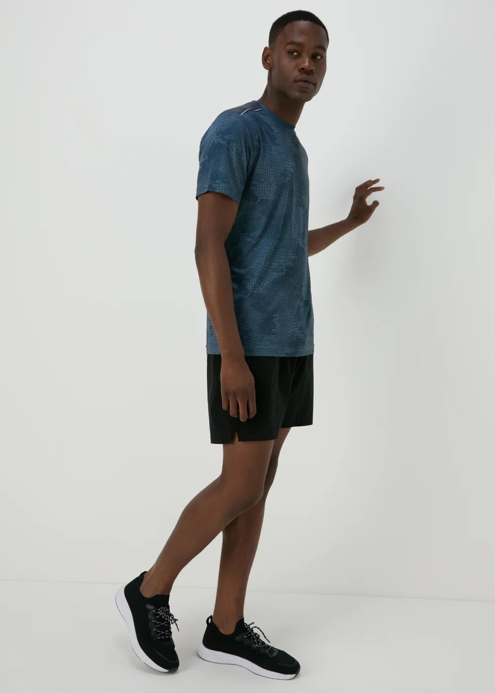 Souluxe Blue Printed Mesh T-Shirt - XS Image 4