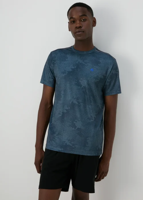 Souluxe Blue Printed Mesh T-Shirt - XS Image 3