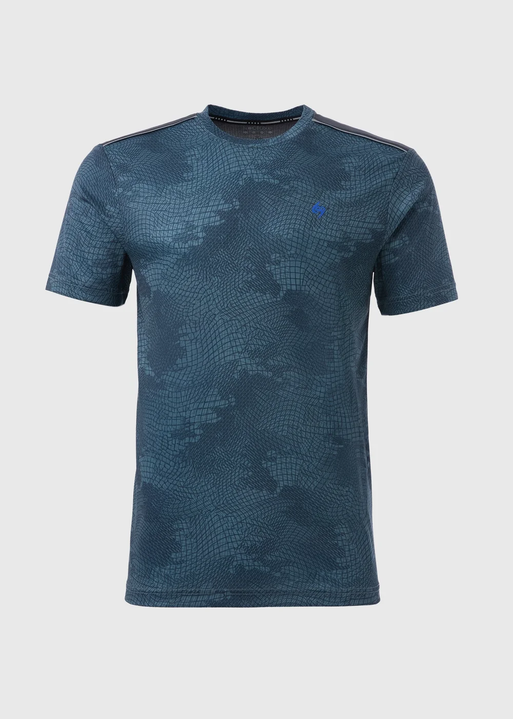 Souluxe Blue Printed Mesh T-Shirt - XS Image 5