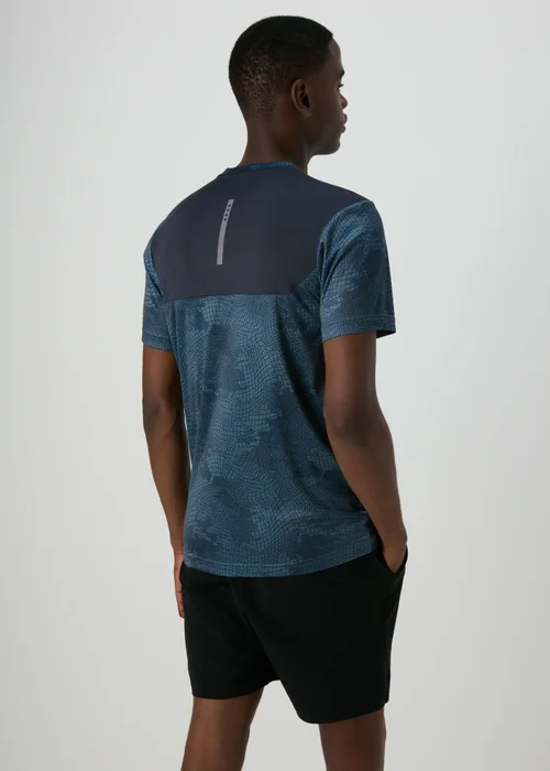 Souluxe Blue Printed Mesh T-Shirt - XS Image 2