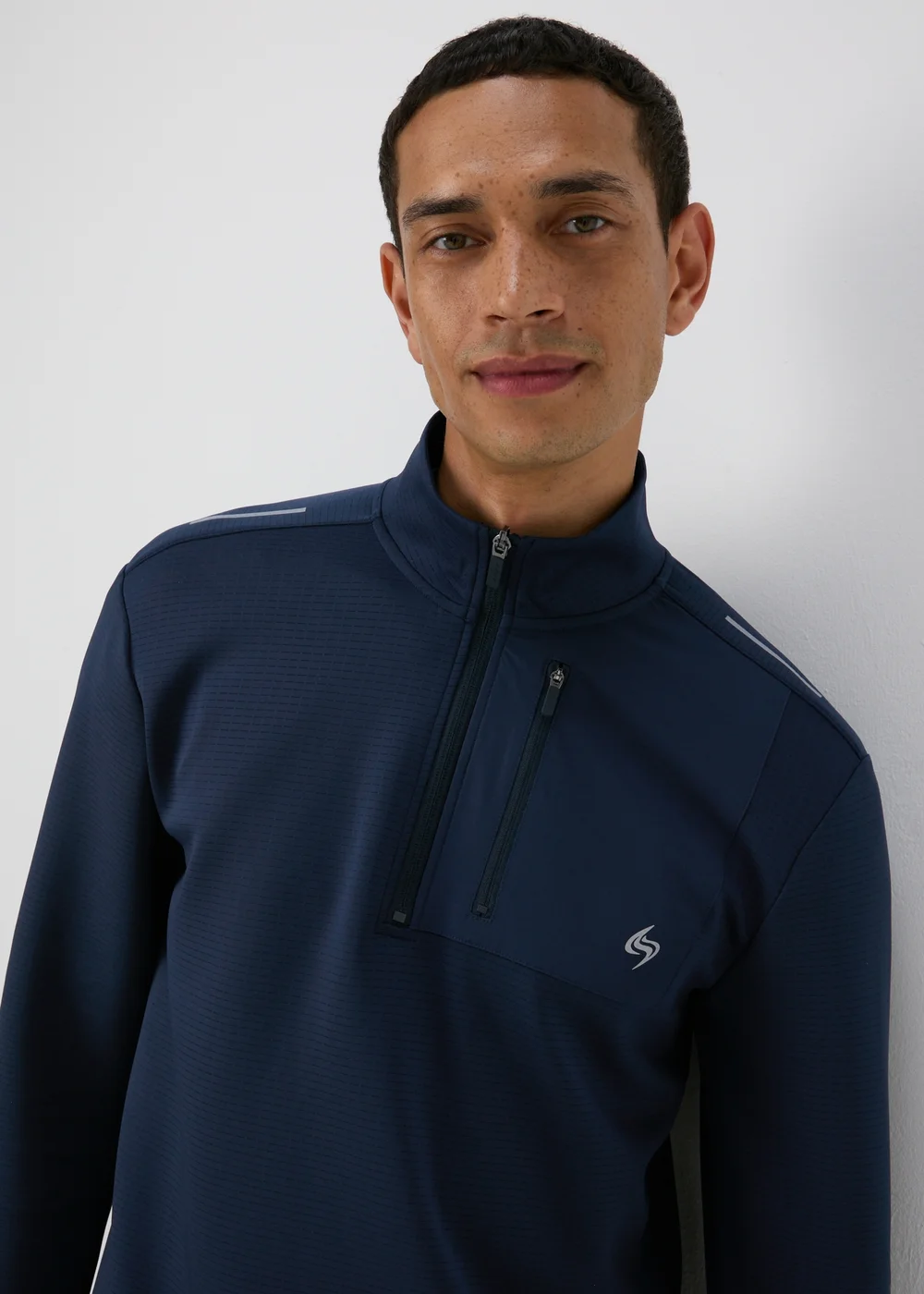 Souluxe Navy Quarter Zip Sweatshirt - XS Image 1