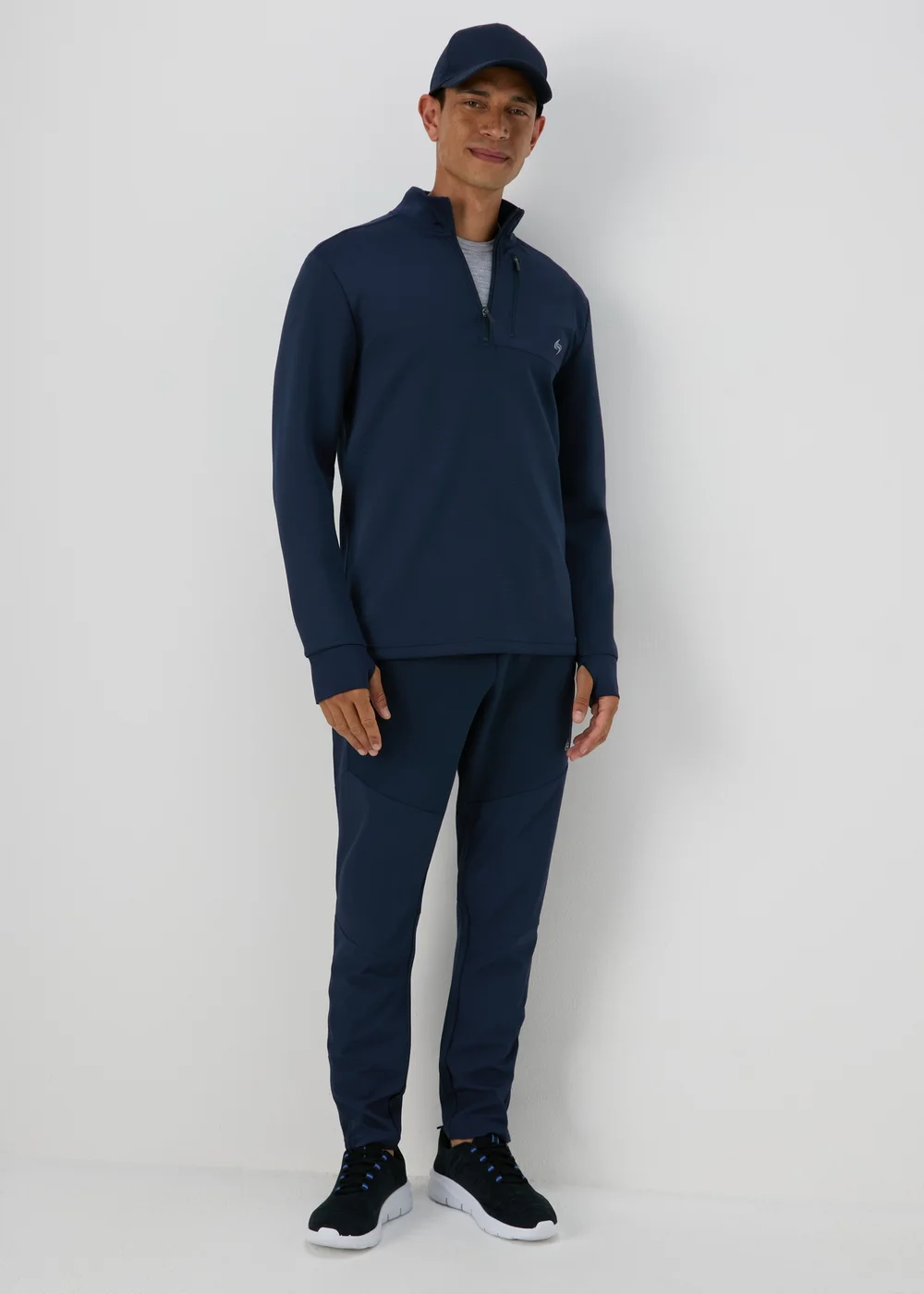 Souluxe Navy Quarter Zip Sweatshirt - XS Image 2
