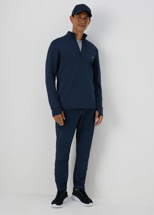 Souluxe Navy Quarter Zip Sweatshirt - XS Image 2