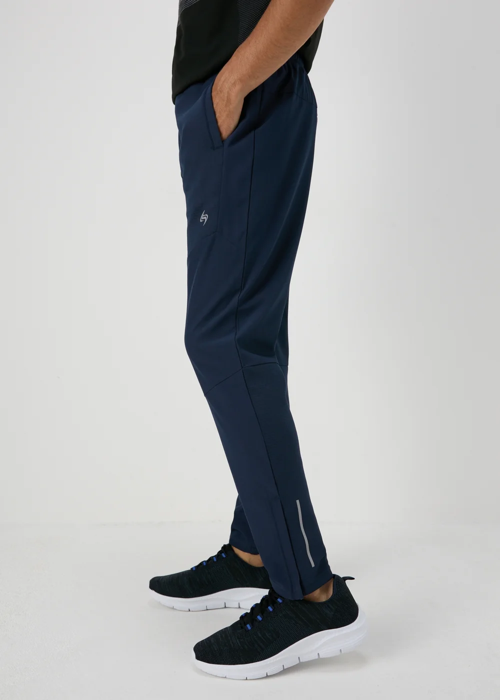 Souluxe Navy Panelled Jogging Bottoms - Extra small Image 3
