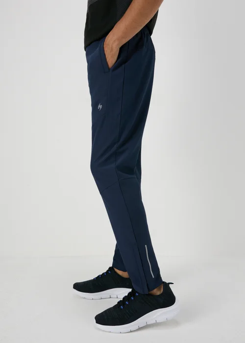 Souluxe Navy Panelled Jogging Bottoms - Extra small Image 3