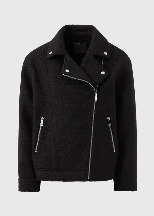 Black Boucle Biker Jacket - 8 Image 4
