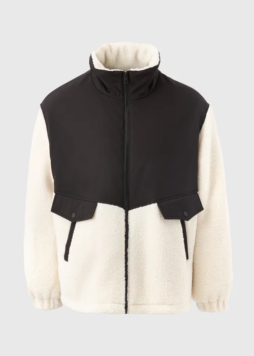 Cream Fleece Padded Coat - 8 Image 4