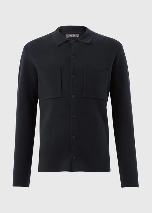 Navy Shirt Cardigan - S Image 4