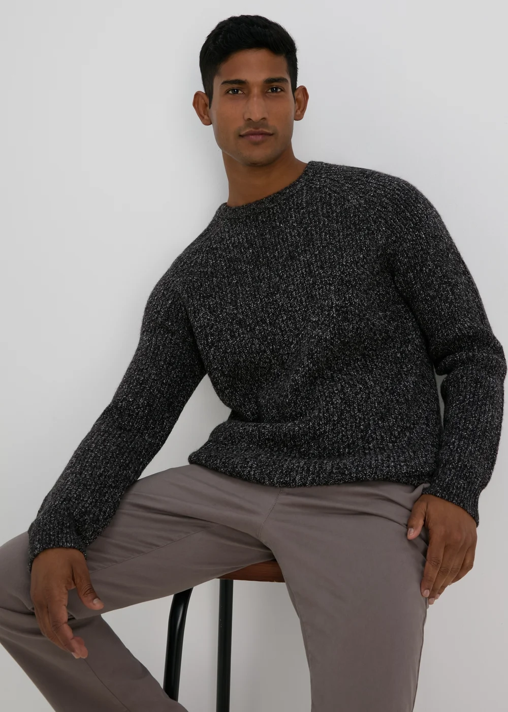 Charcoal Knit Jumper - Small Image 1