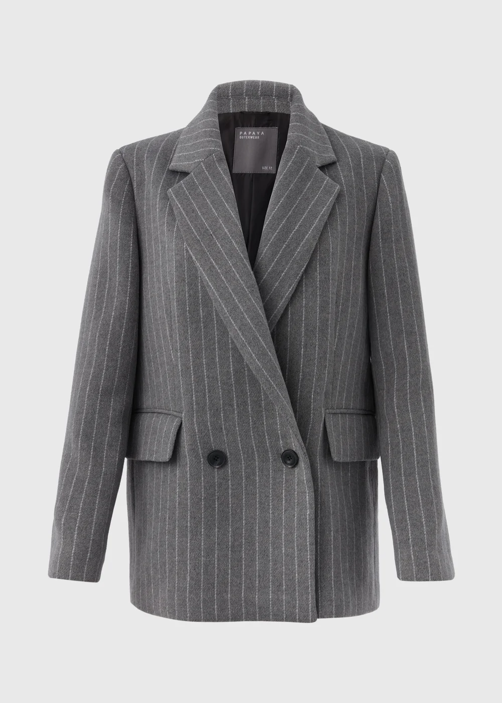 Papaya Petite Grey Pinstripe Blazer - 6 Image 5