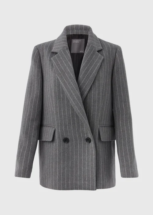 Papaya Petite Grey Pinstripe Blazer - 6 Image 5