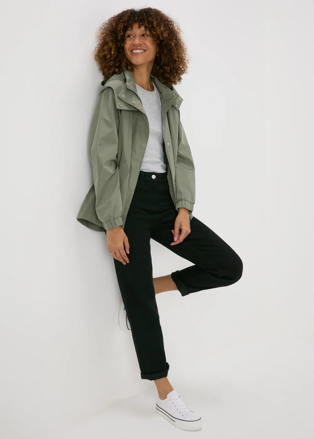 Papaya Petite Khaki Mid Length Anorak - 6 Image 4