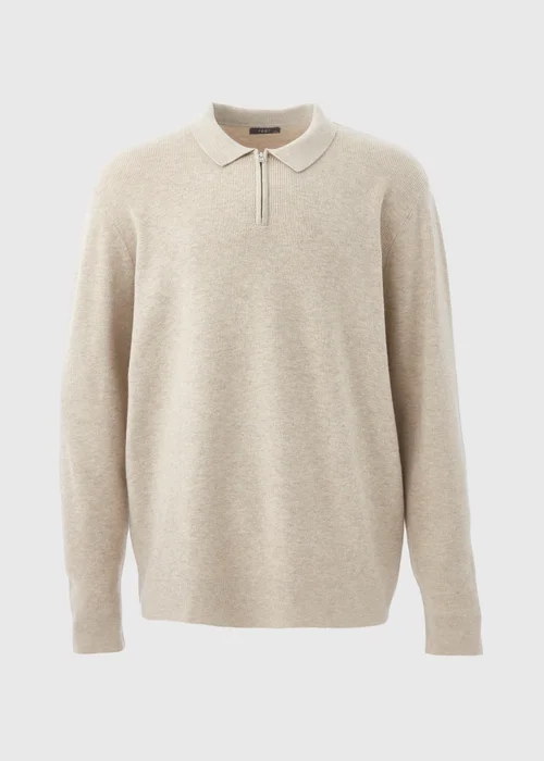 Stone Zip Rib Polo Shirt - S Image 4