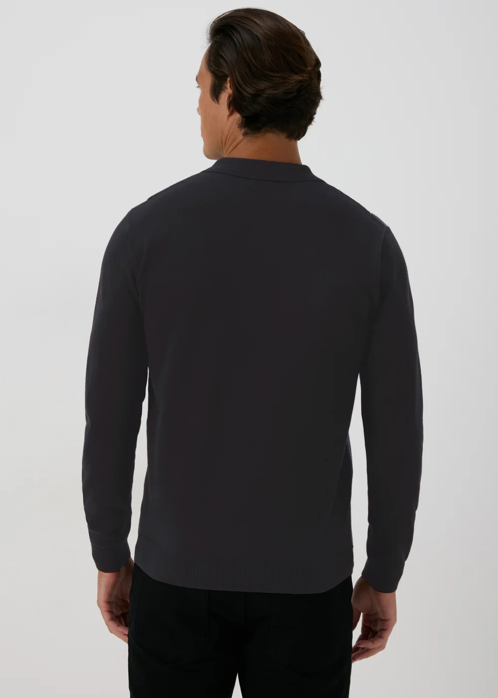 Black Stripe Zip Polo Shirt - S Image 3