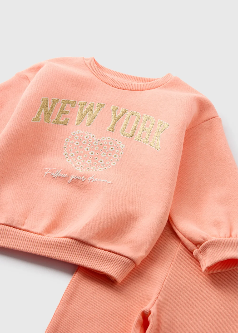 Girls Coral New York Sweatshirt & Flared Leggings Set (1-7yrs) - 1 half year to 2 Image 2