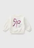 Girls Cream Foil Bow Detail Sweatshirt (1-7yrs) - 1-1.5 Yrs Image 1