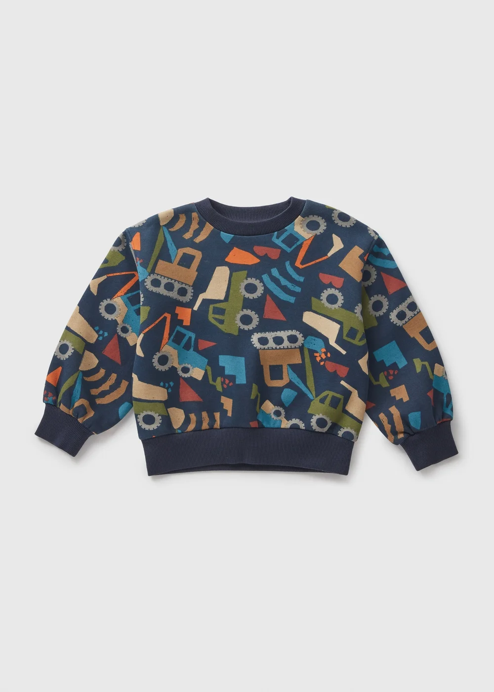 Boys Navy Vehicle Sweatshirt (1-7yrs) - 1-1.5 Yrs Image 1