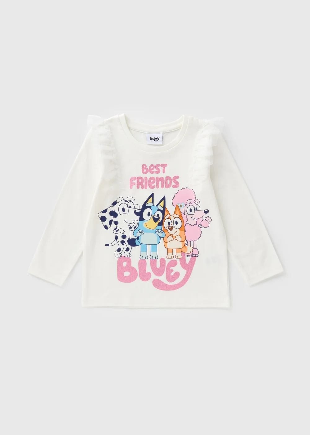 Bluey Girls Cream Best Friends Long Sleeve Top (1-7yrs) - 1-1.5 Yrs Image 1