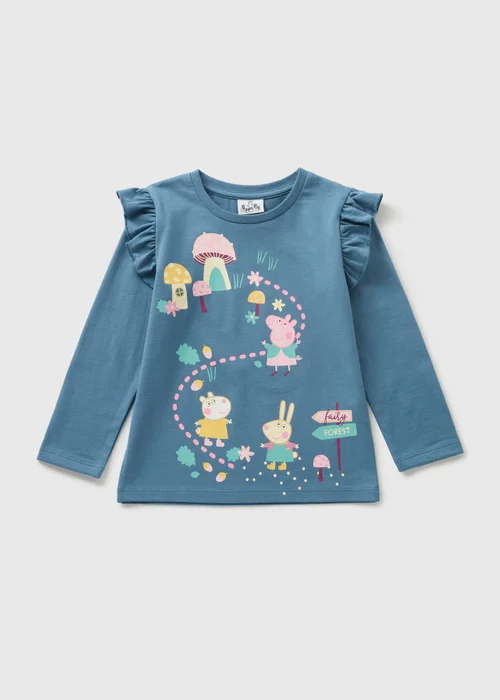 Peppa Pig Kids Navy Frilled T-Shirt (1-7yrs) - 1-1.5 Yrs Image 1