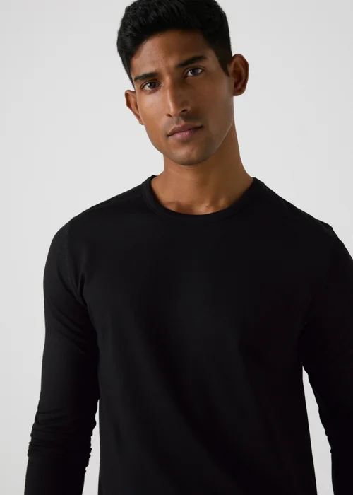 Black Lightweight Long Sleeve Thermal Top - S Image 3