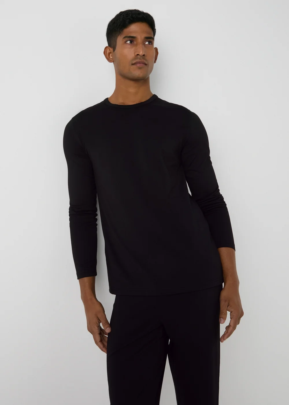 Black Lightweight Long Sleeve Thermal Top - S Image 2