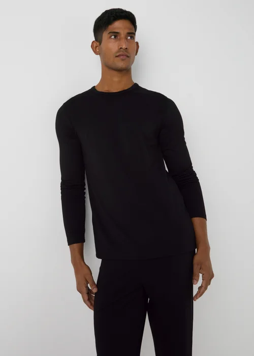 Black Lightweight Long Sleeve Thermal Top - S Image 2