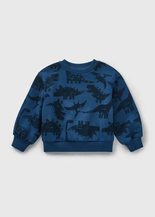 Boys Blue Dino Sweatshirt (1-7yrs) - 1-1.5 Yrs Image 1