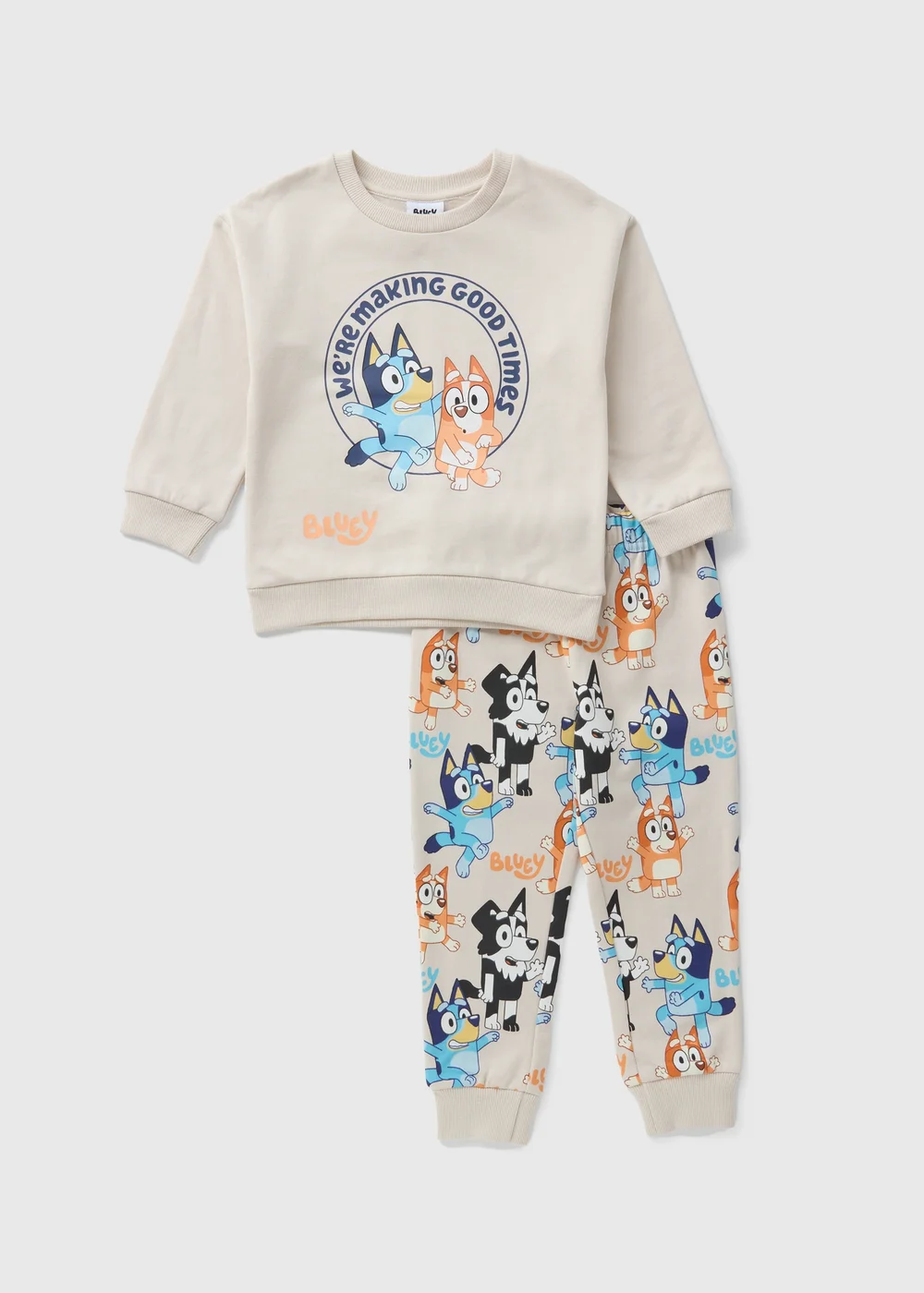 Bluey Boys Cream Sweatshirt & Jogging Bottoms Set (1-7yrs) - 1 half year to 2 Image 1