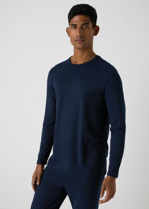 Navy Lightweight Long Sleeve Thermal Top - S Image 2