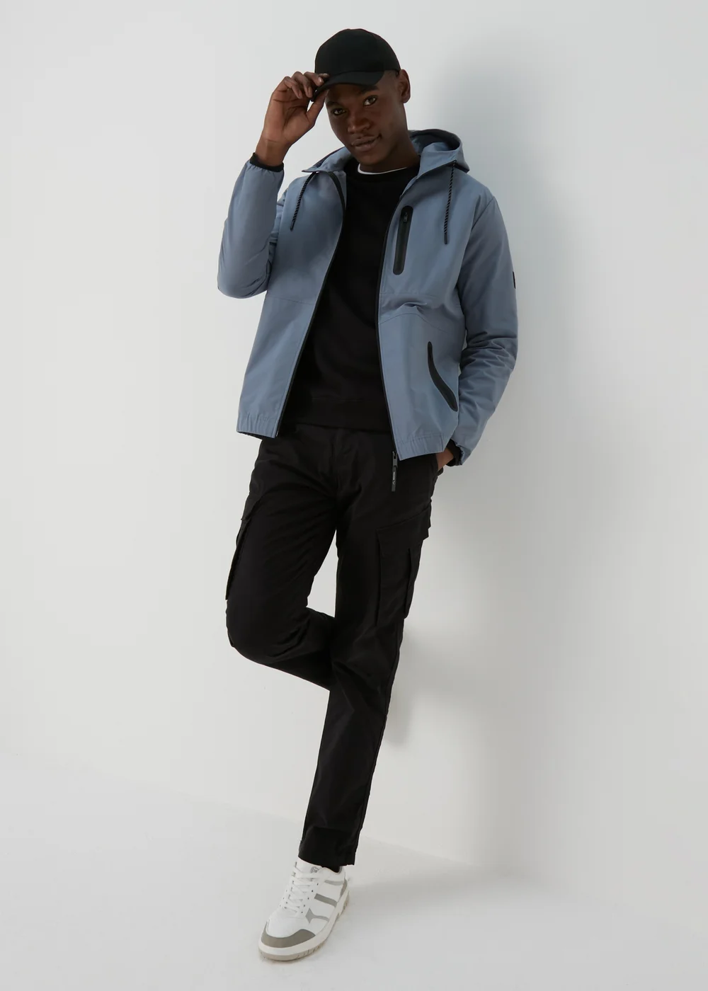 Souluxe Blue Hooded Windbreaker Jacket - S Image 4