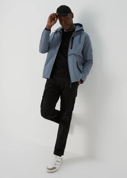 Souluxe Blue Hooded Windbreaker Jacket - S Image 4